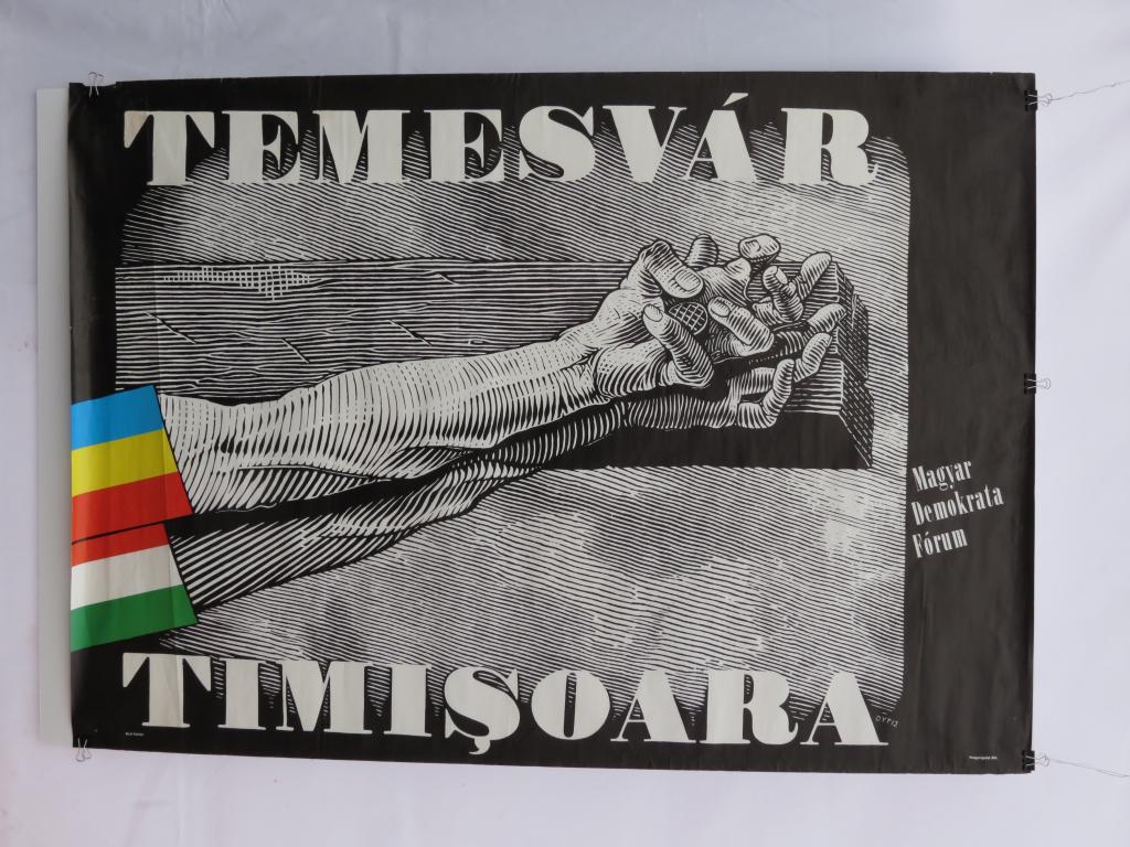 A Magyar Demokrata Fórum Temesvárral való szolidaritási plakátja (Rumpf János, Sopron)